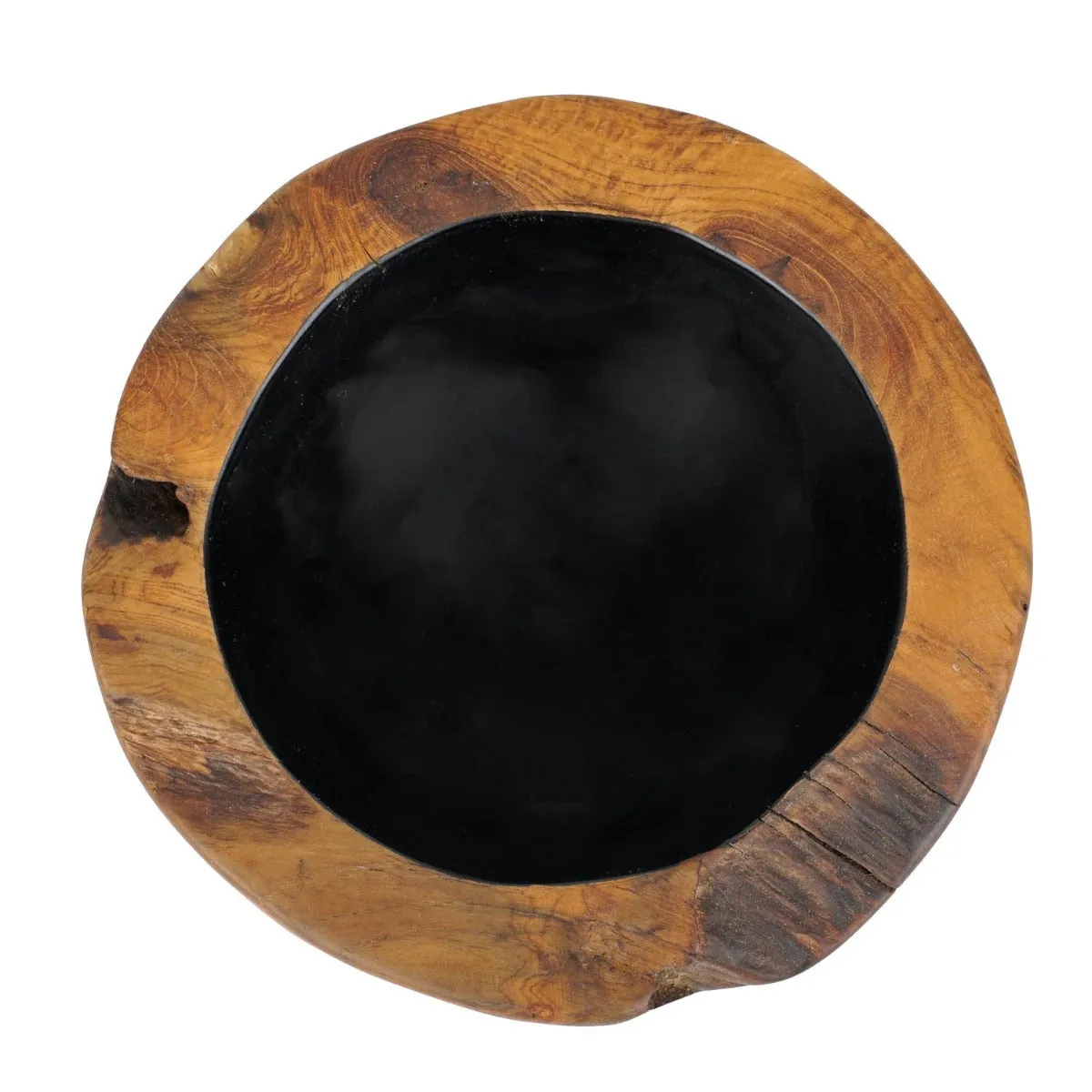 Lindsey Teak Bowl with Black Interior