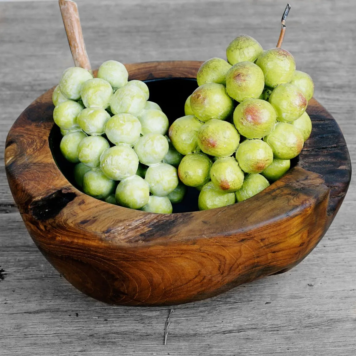 Lindsey Teak Bowl with Black Interior