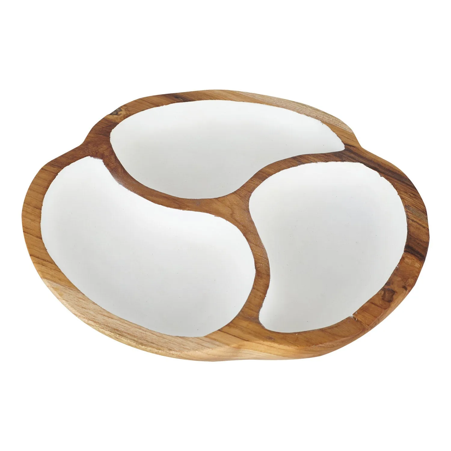 Manouche Teak Bowl with White Interior