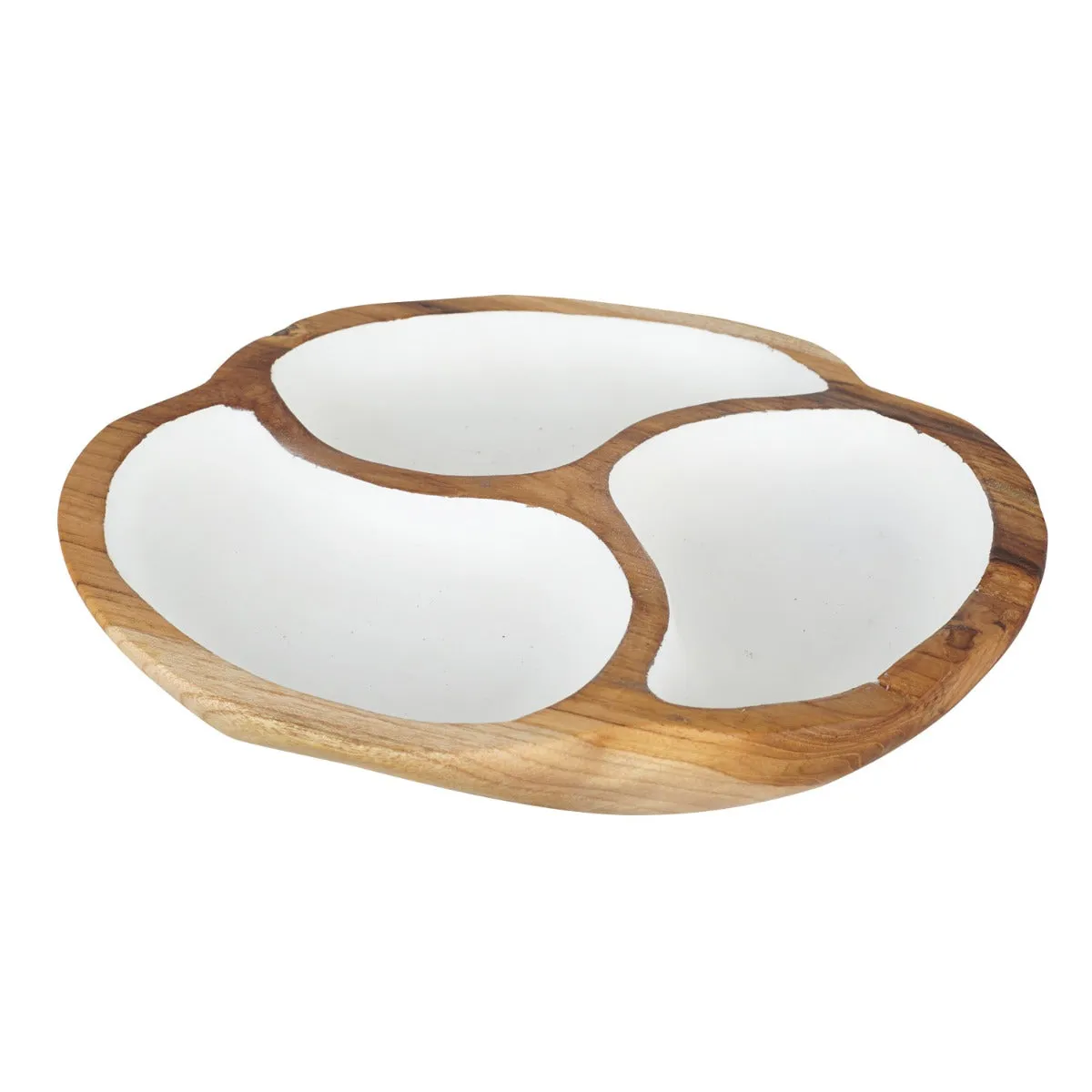 Manouche Teak Bowl with White Interior