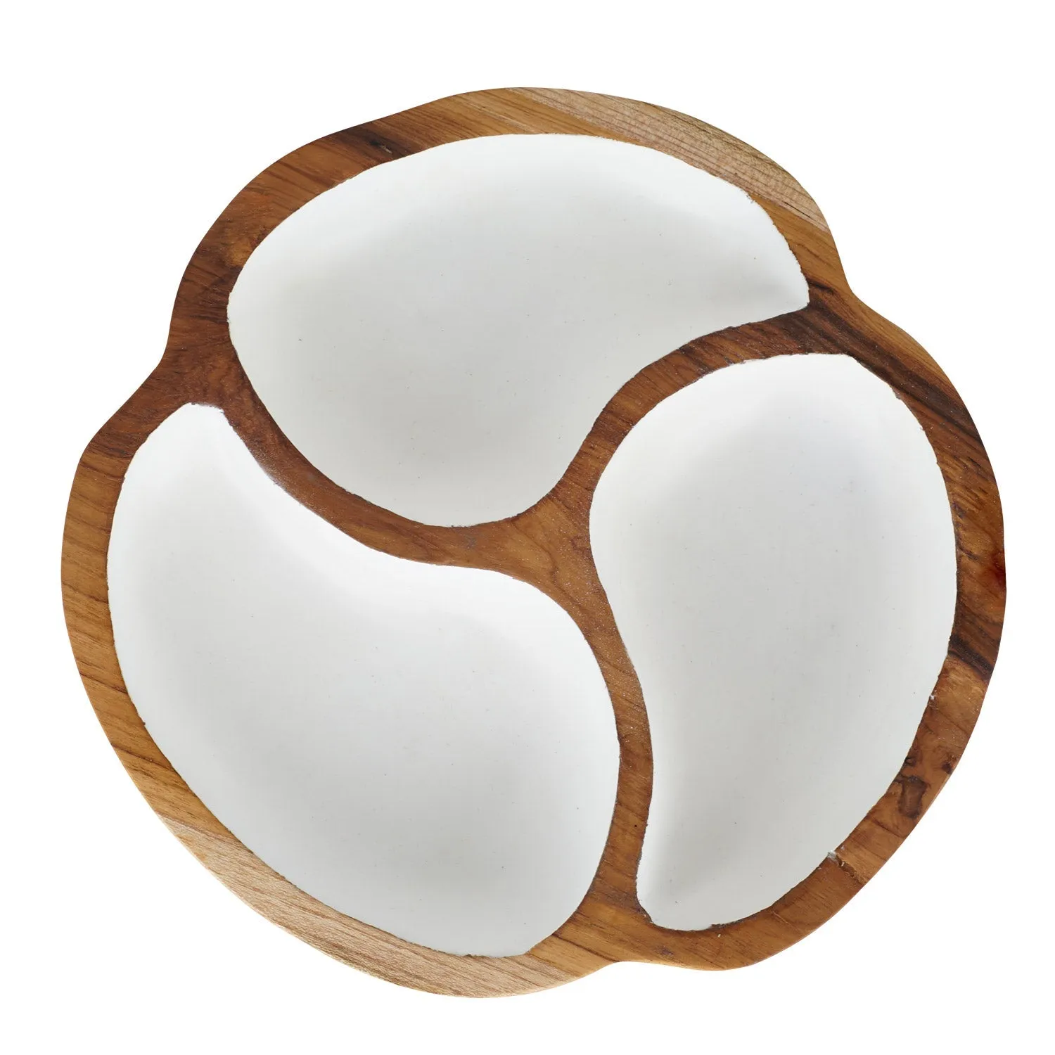 Manouche Teak Bowl with White Interior