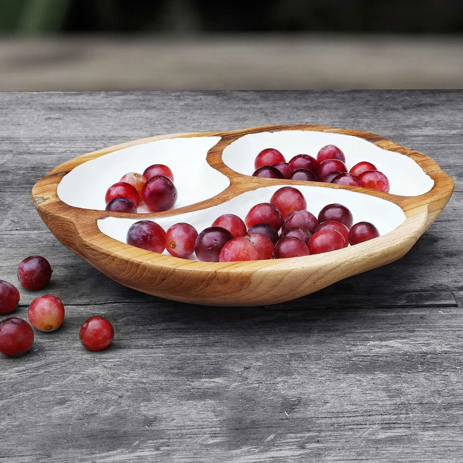 Manouche Teak Bowl with White Interior