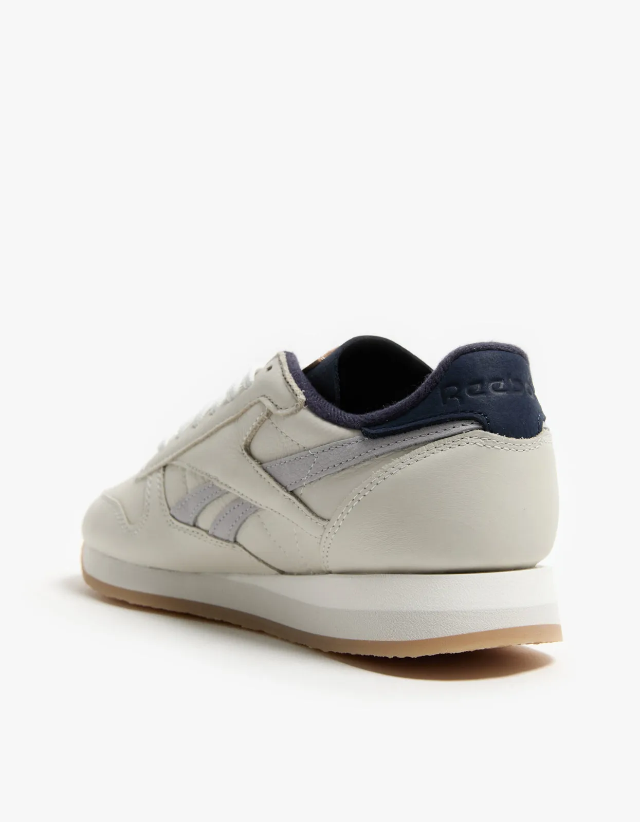 Mens Classic Leather Premium - Chalk/Vector Navy/Grey