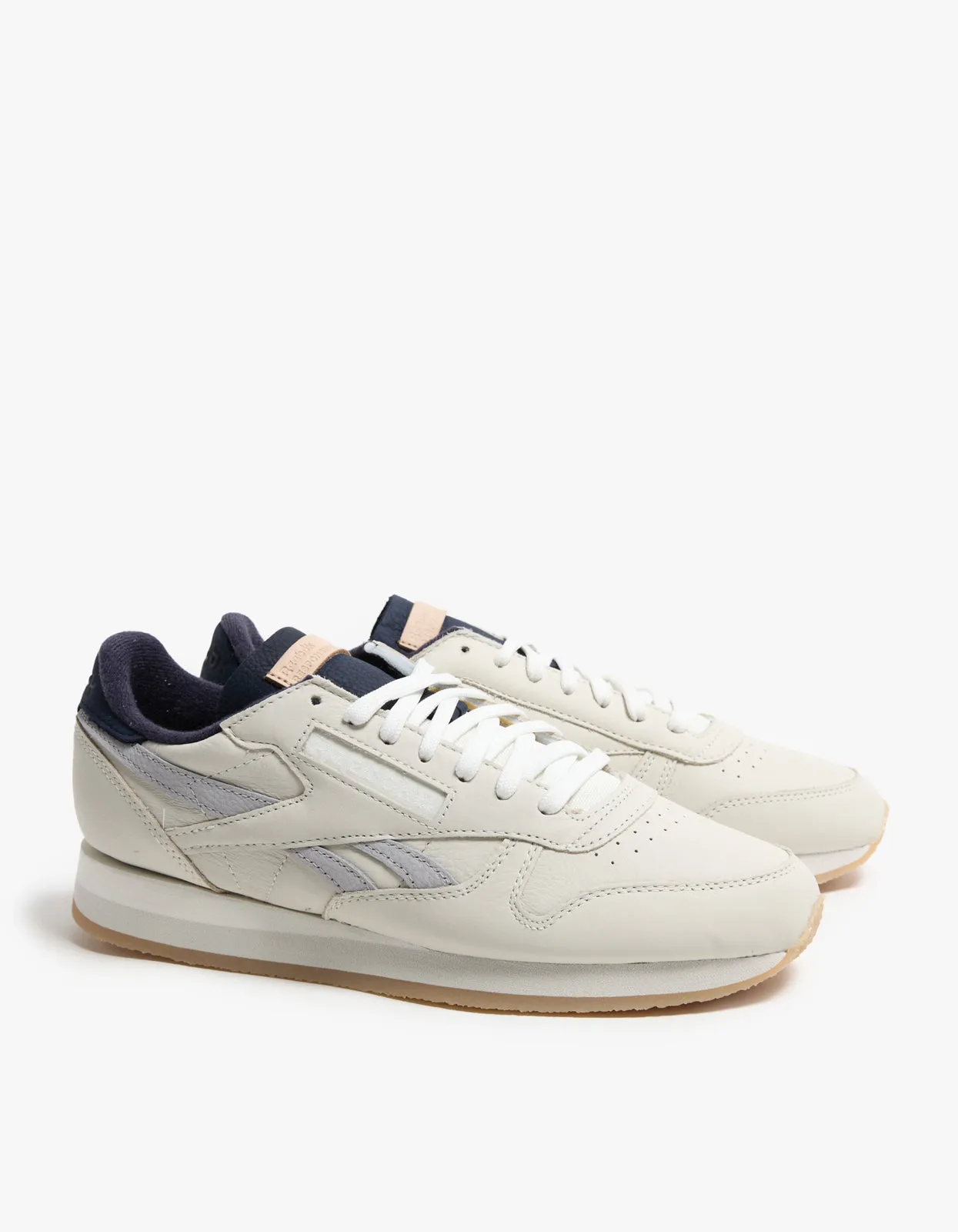 Mens Classic Leather Premium - Chalk/Vector Navy/Grey