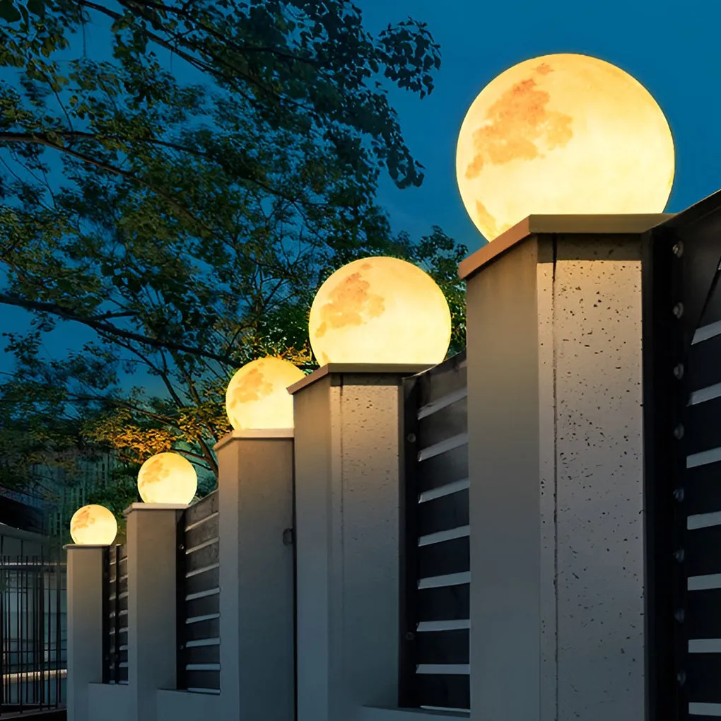 Moon Waterproof LED Modern Solar Post Caps Lights Pillar Light