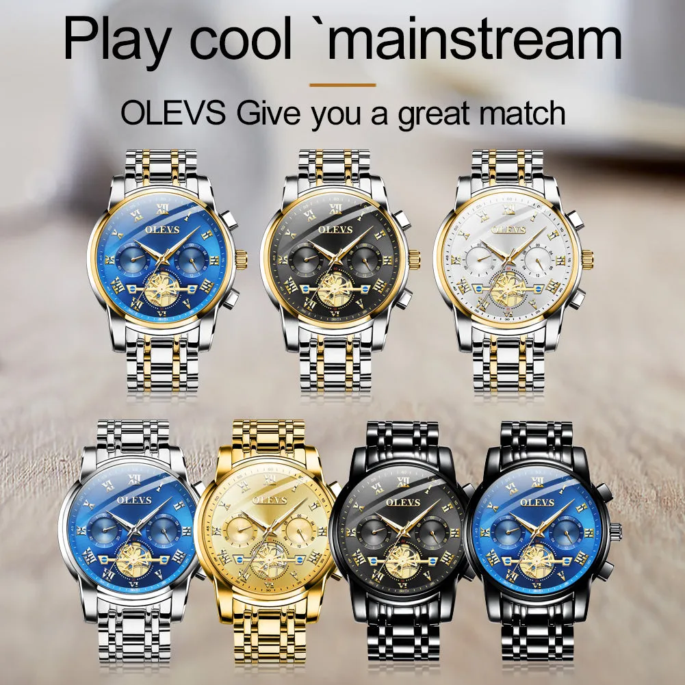 Olevs Quality Waterproof Quartz Wrist Watch Men