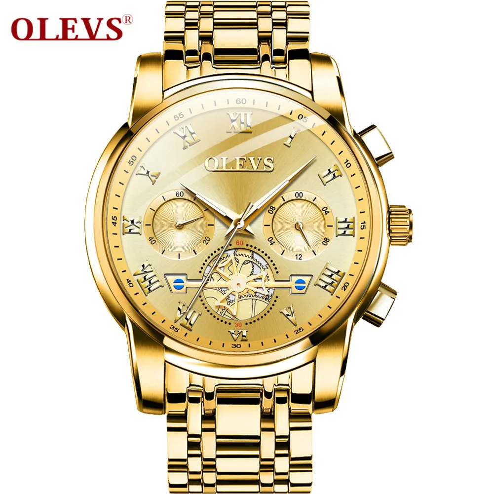 Olevs Quality Waterproof Quartz Wrist Watch Men