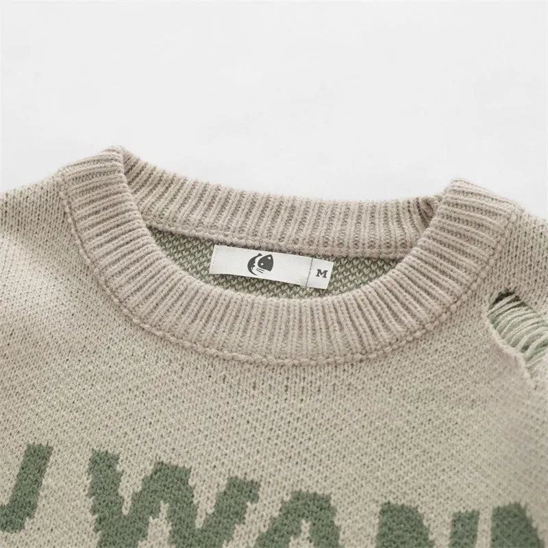 Original Letter Tassel Knitted Sweater