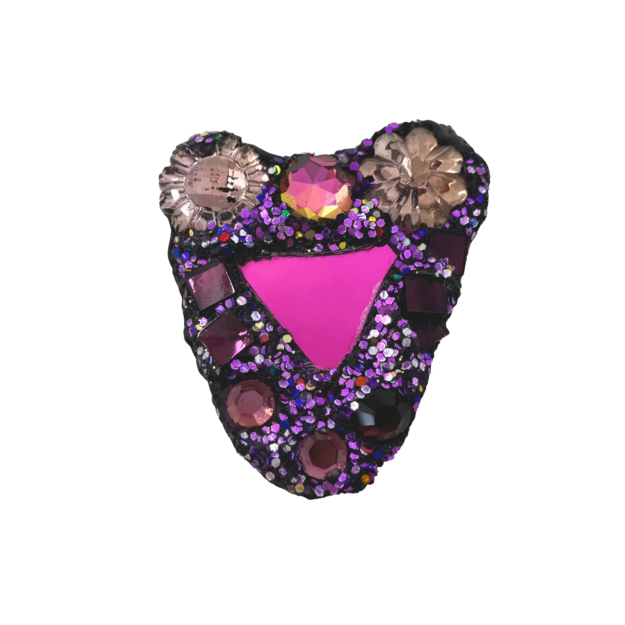 "H. C." - PURPLE CRYSTAL HEART BROOCH, 2022