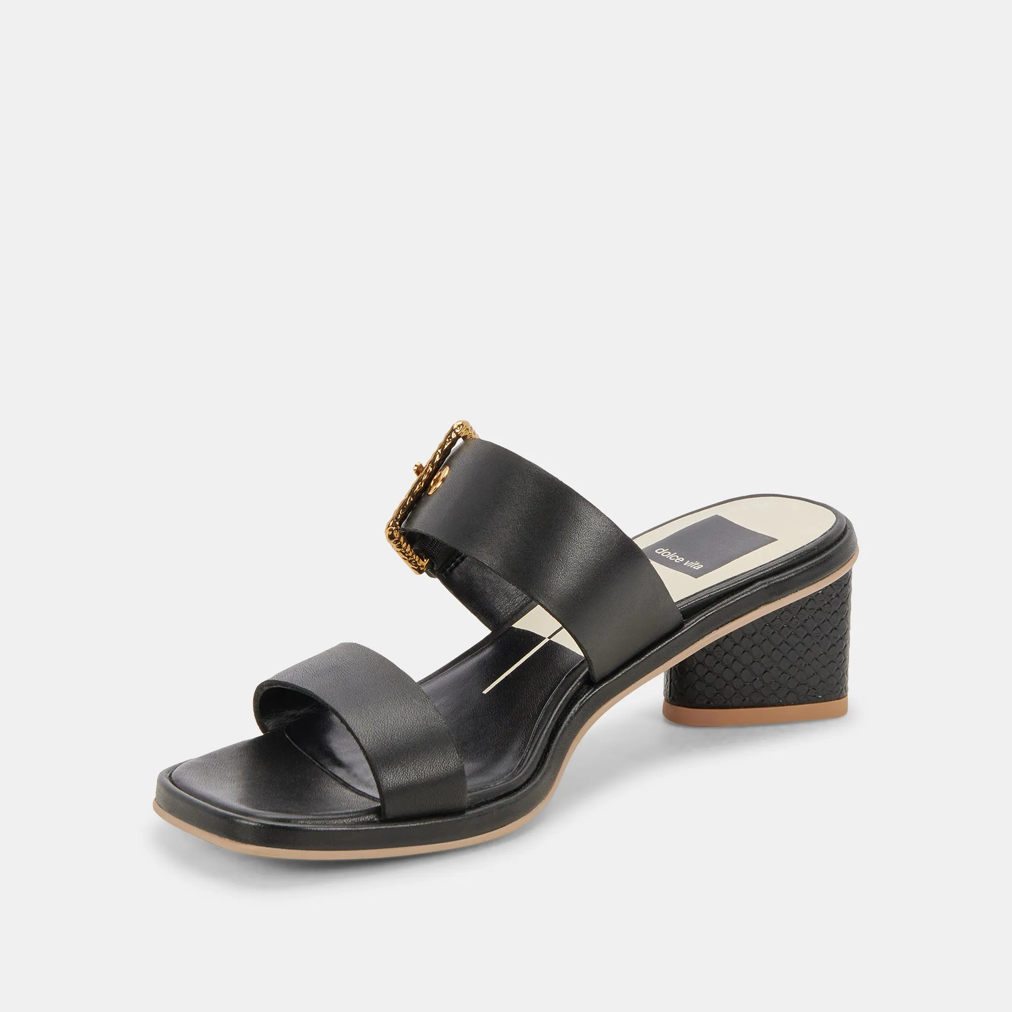 RIVA SANDALS BLACK LEATHER