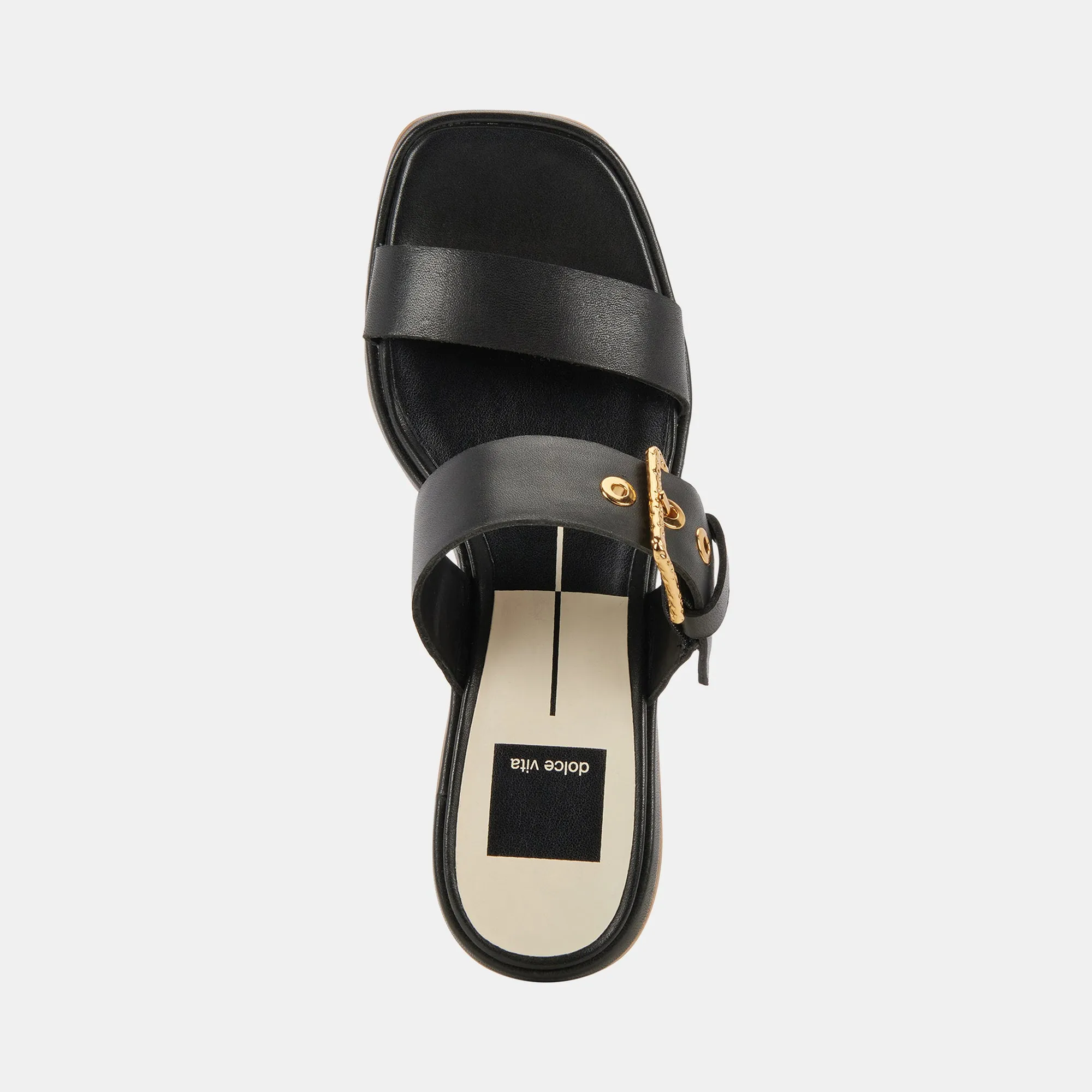 RIVA SANDALS BLACK LEATHER