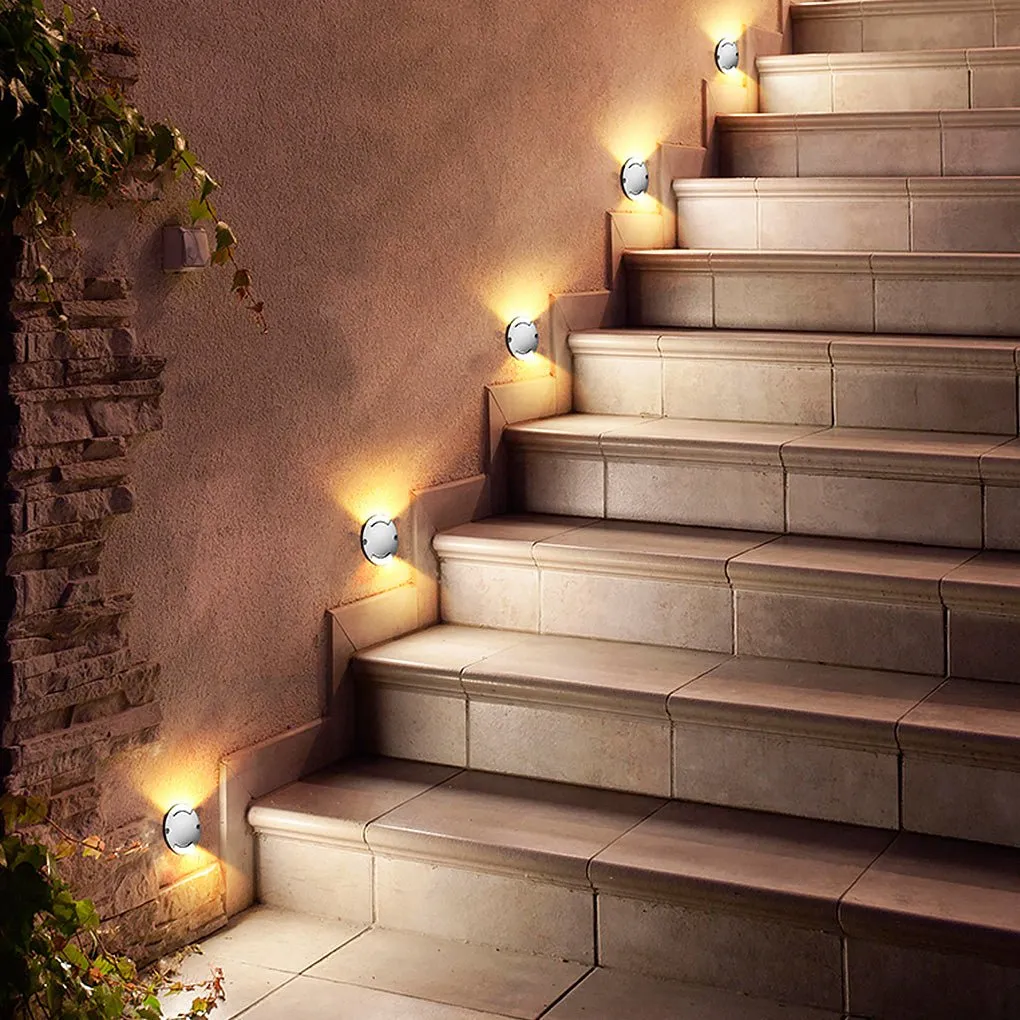 Round DC12V LED Waterproof Mdern Outdoor Step Lights Deck Stair Lights