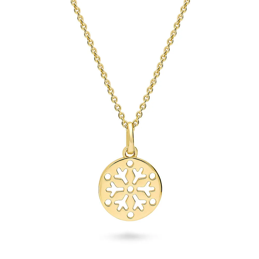 Snowflake Coin Necklace and Earrings in Sterling Silver