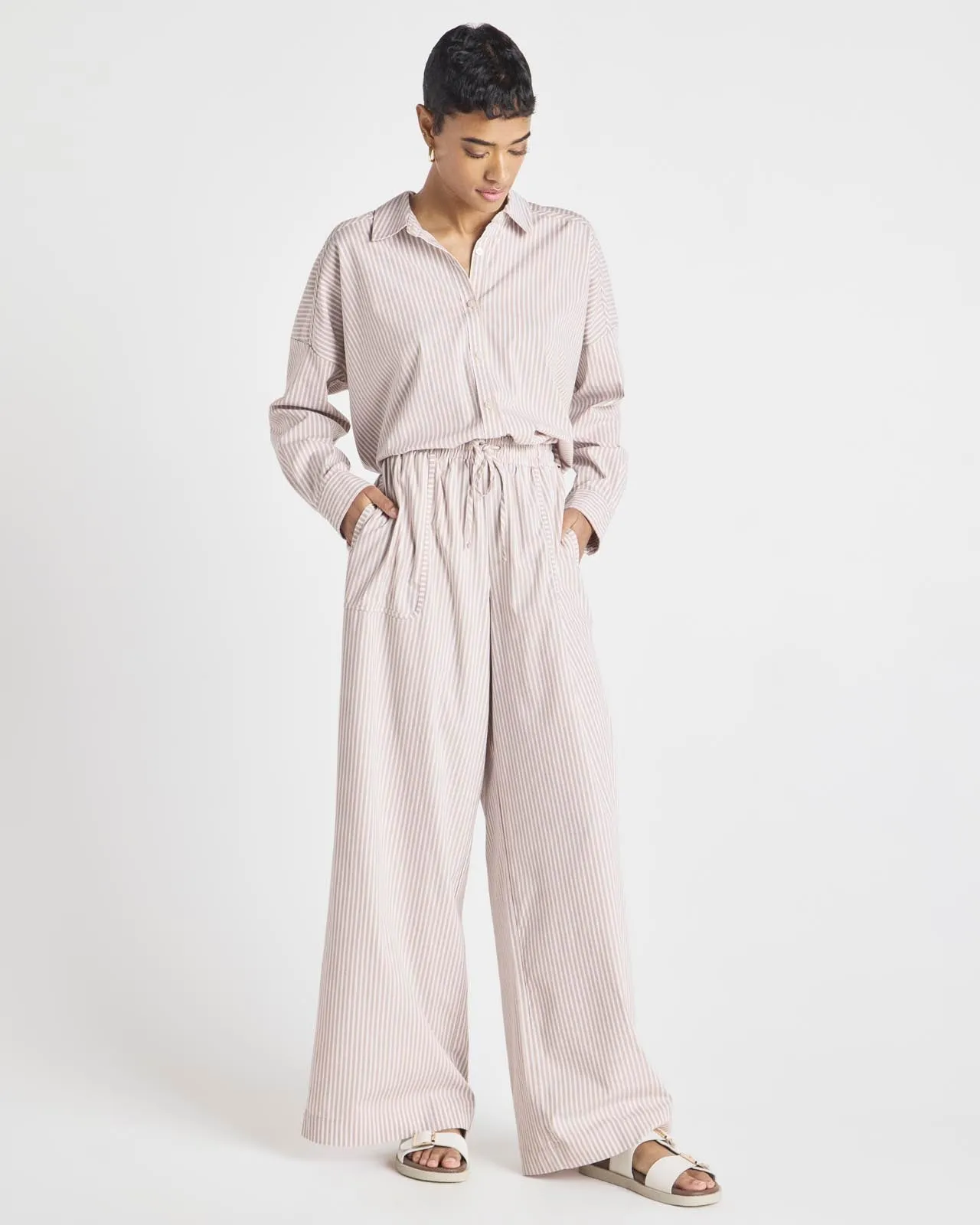 Splendid x @Cellajaneblog Poplin Wide Leg Pant