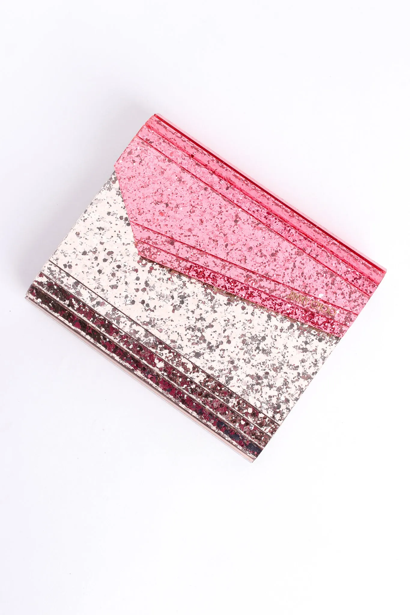 Two-Tone Acrylic Glitter Clutch Bag