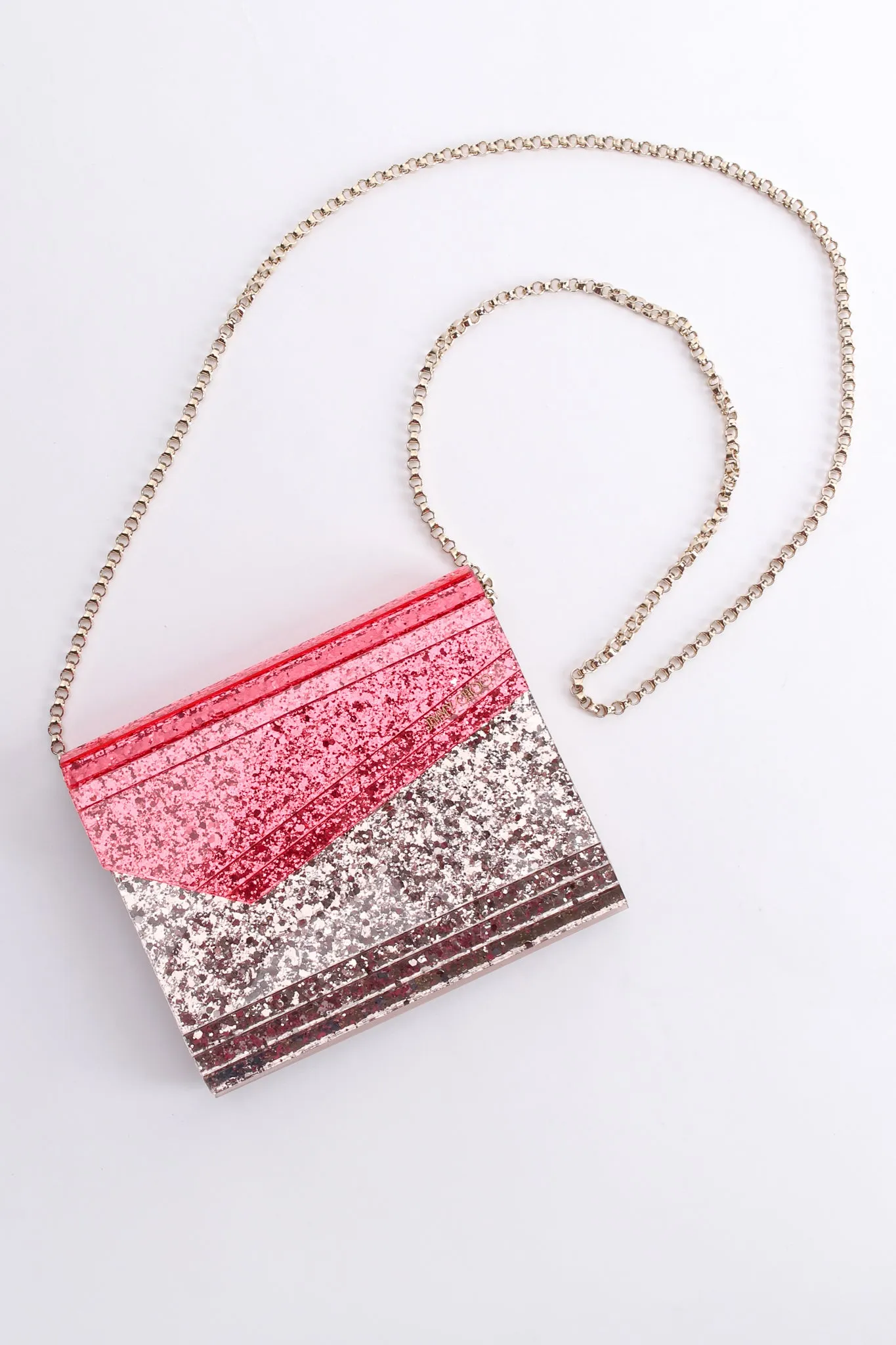 Two-Tone Acrylic Glitter Clutch Bag