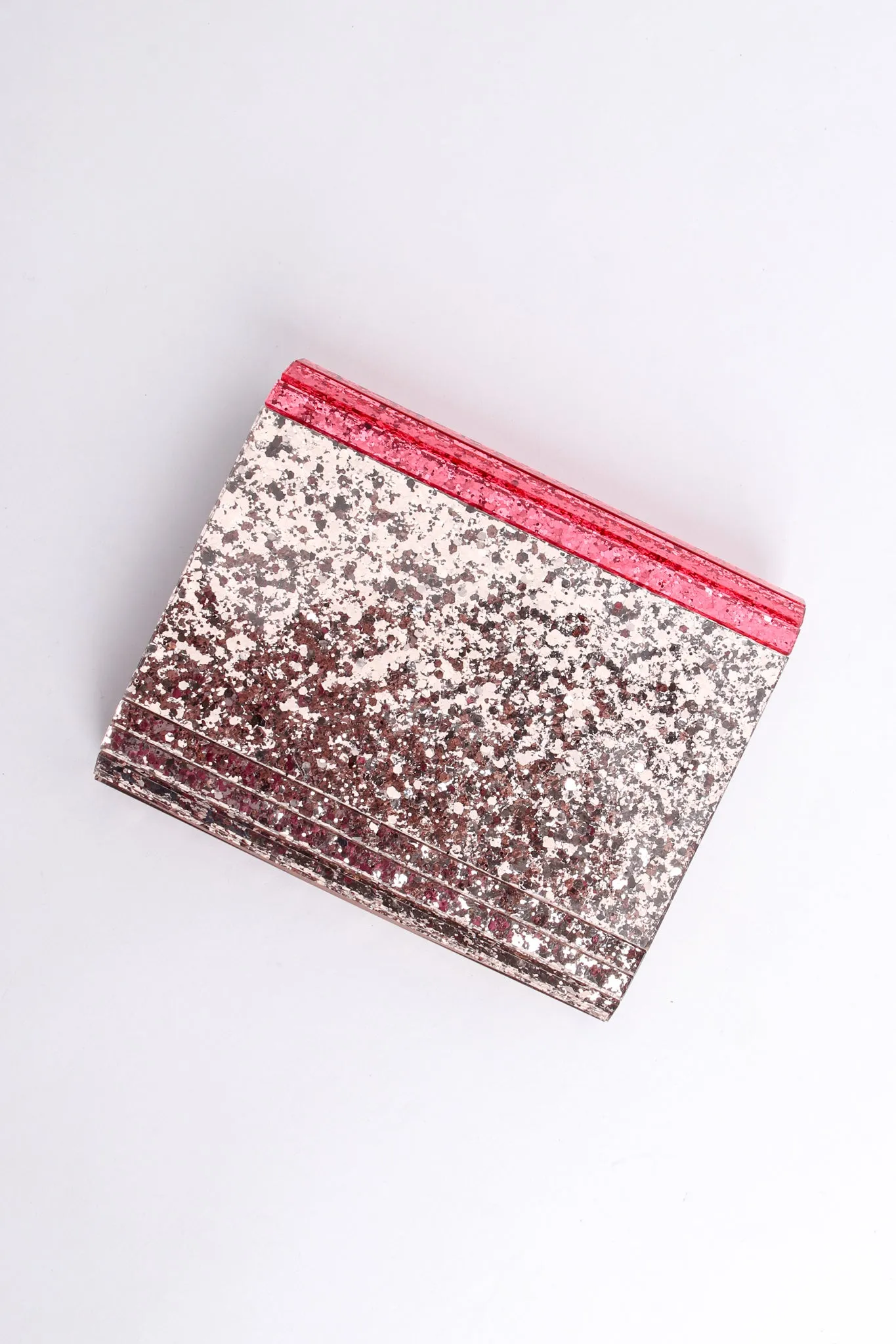 Two-Tone Acrylic Glitter Clutch Bag