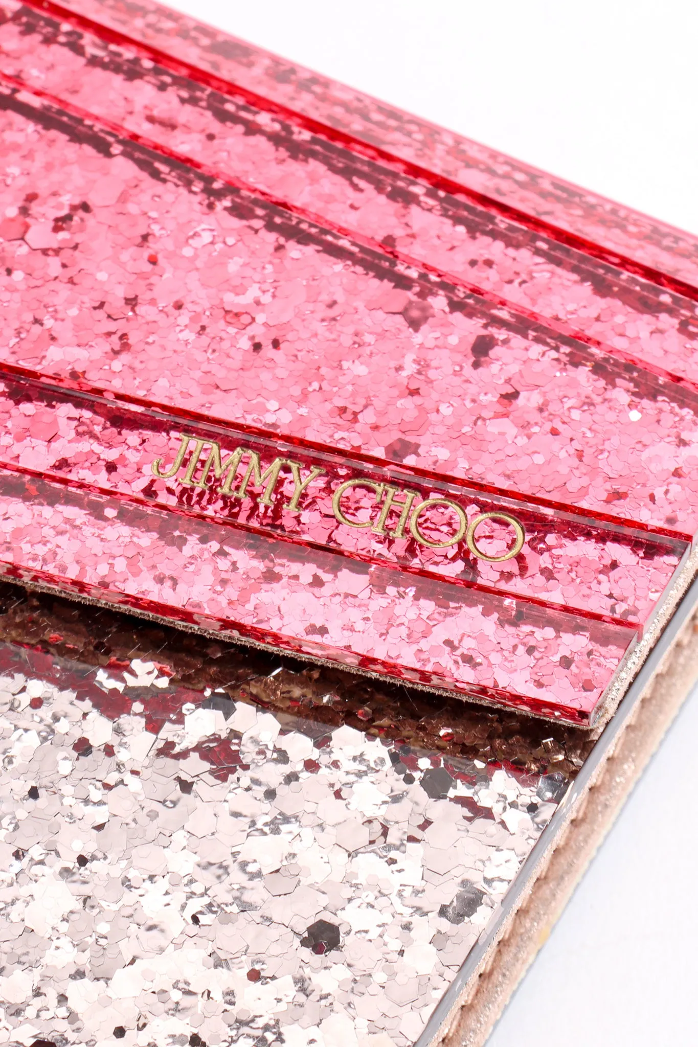 Two-Tone Acrylic Glitter Clutch Bag