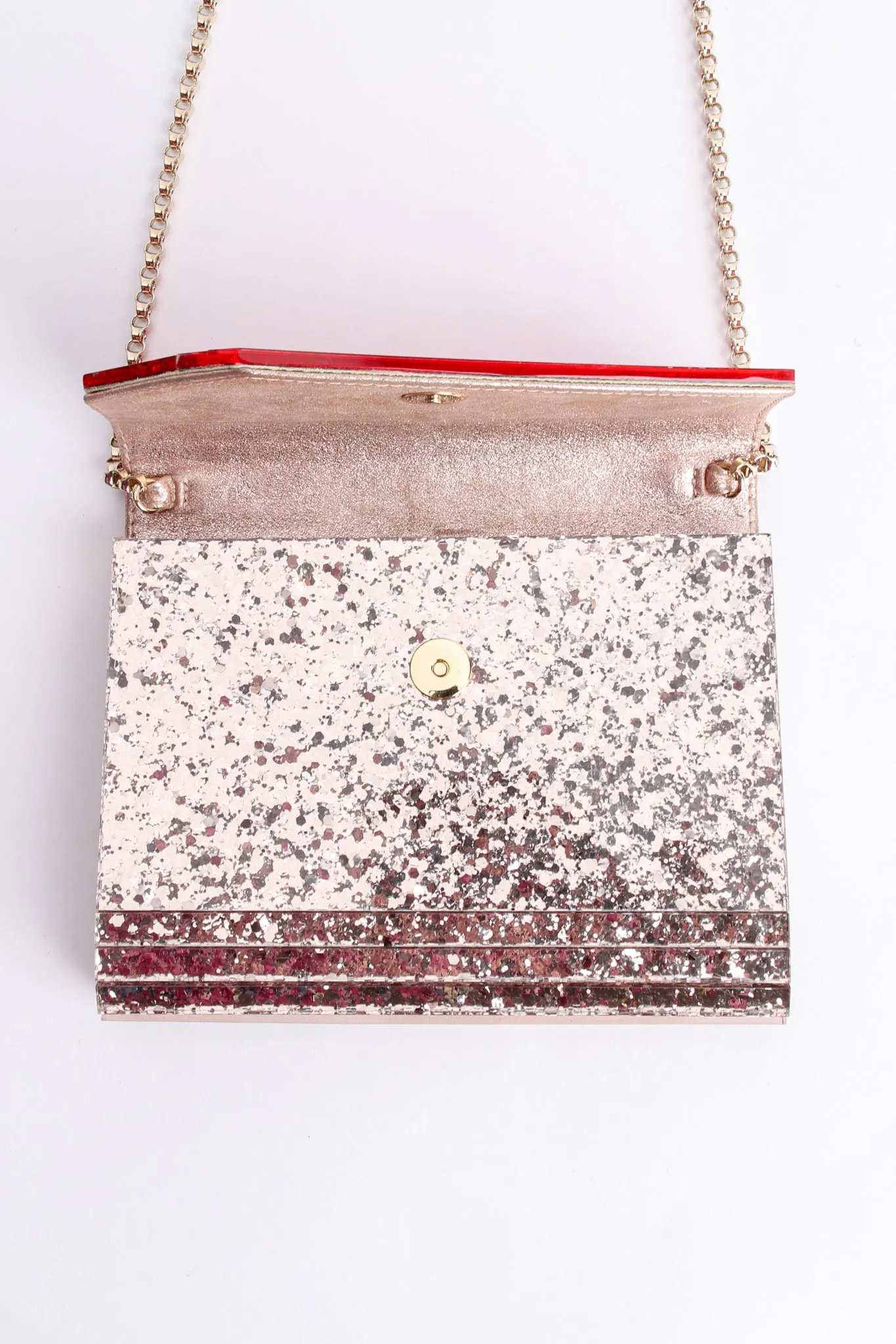 Two-Tone Acrylic Glitter Clutch Bag