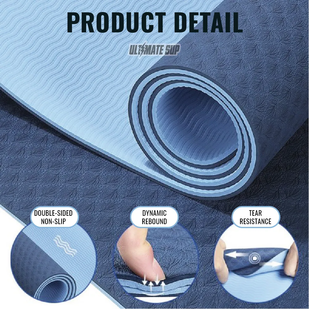 Ultimate Sup, Fitness Pilates Yoga Mat TPE, 1pcs | Various Color and Size