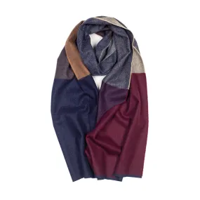 Vigo Buckley wool & cashmere double-faced scarf, Wine vicuna