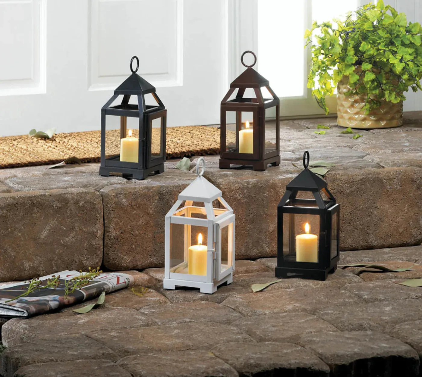 White Mini Contemporary Lantern