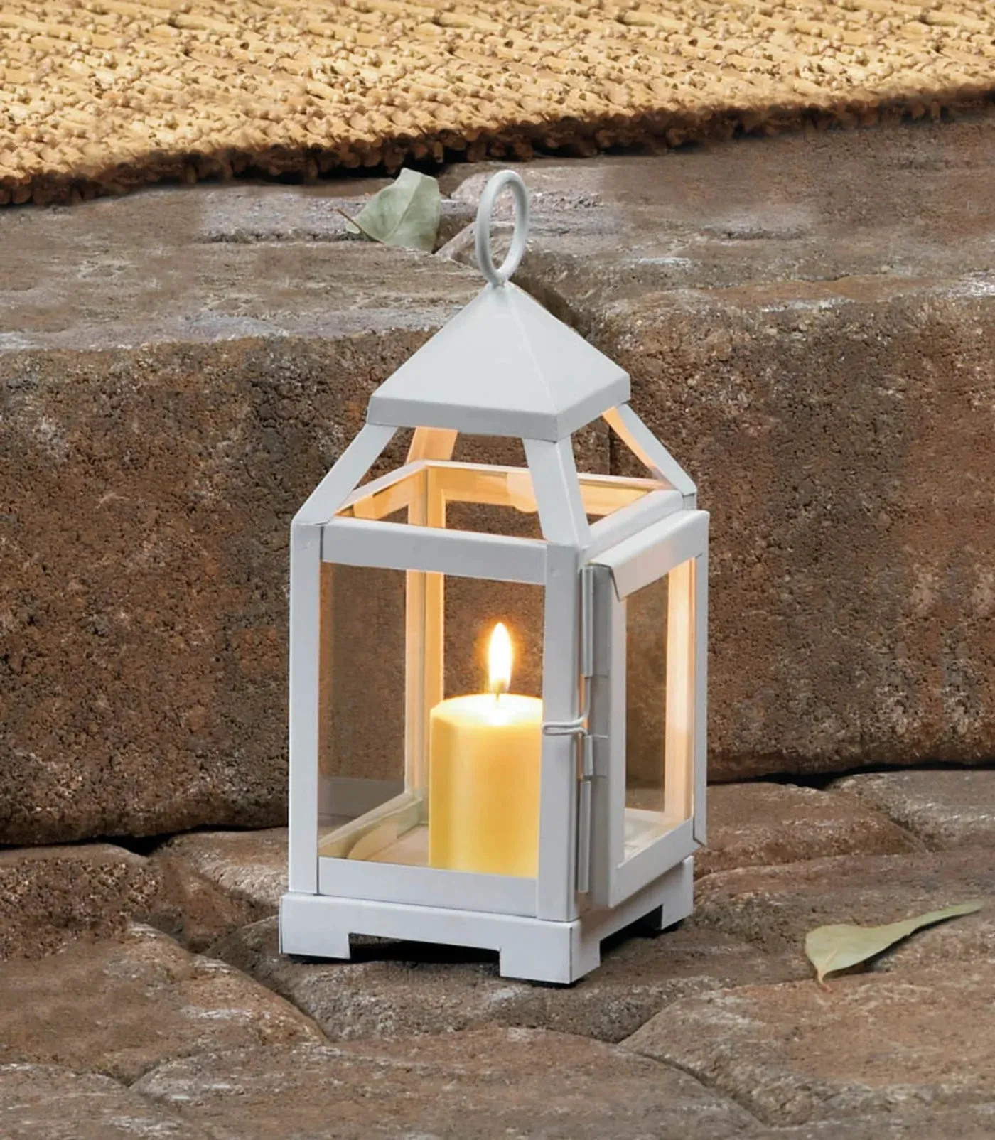 White Mini Contemporary Lantern