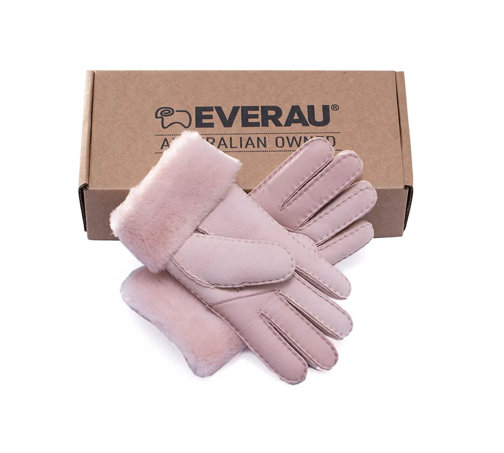 Women Fluffy Sheepskin Wool Gloves Warm Winter Mittens Stacey