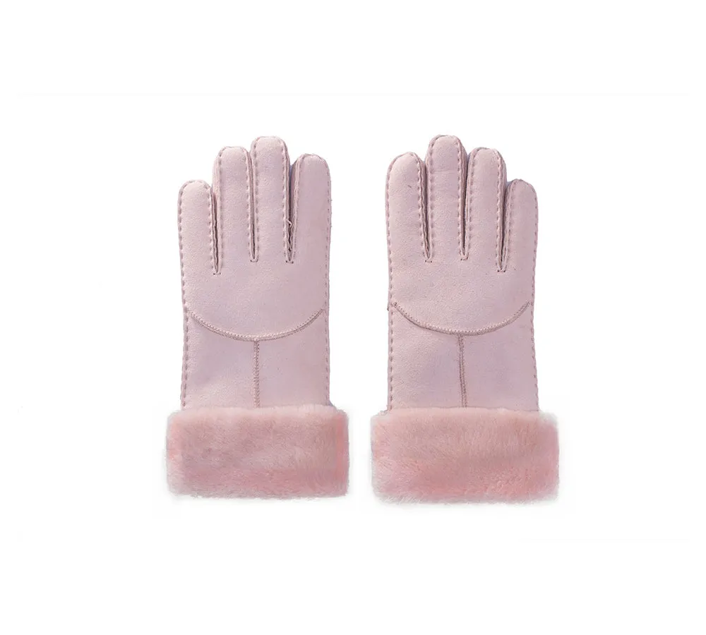 Women Fluffy Sheepskin Wool Gloves Warm Winter Mittens Stacey