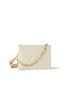 Women's Coussin PM Chain Leather Shoulder Bag Cream