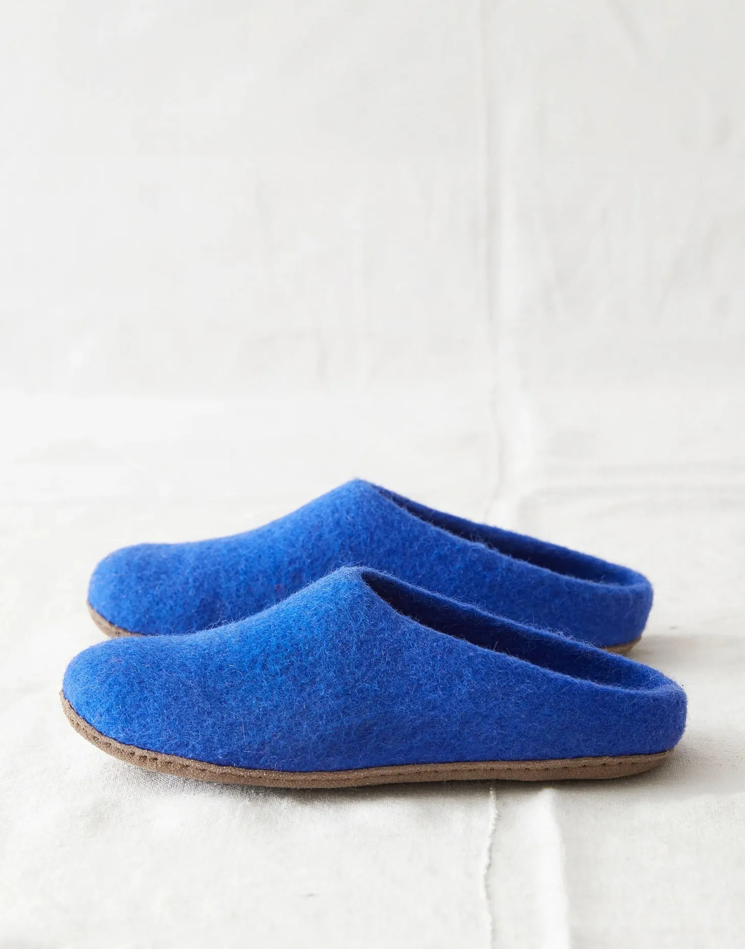 Women's Handmade Eco Felt Suede Sole Mule Slippers –  Marrakesh Blue